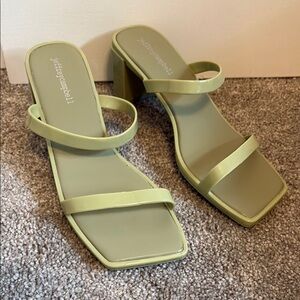 Jeffrey Campbell Square Toe Block Heel Sandal